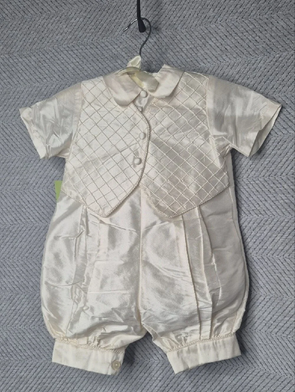 NWT Vintage Rare Cassiani 100% Silk Boys Heirloom Christening Baptism Set XS